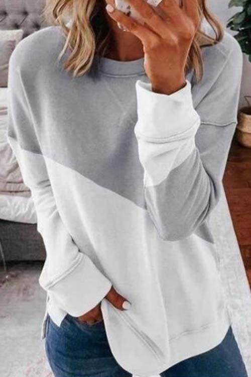 Cerigal Patchwork Grey&White Sweatshirt